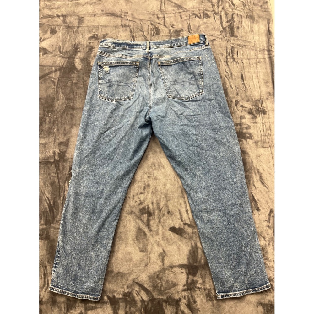 American Eagle Strigid Jeans Womens 18 Blue Excellent Distressed Straight Leg - Picture 9 of 11